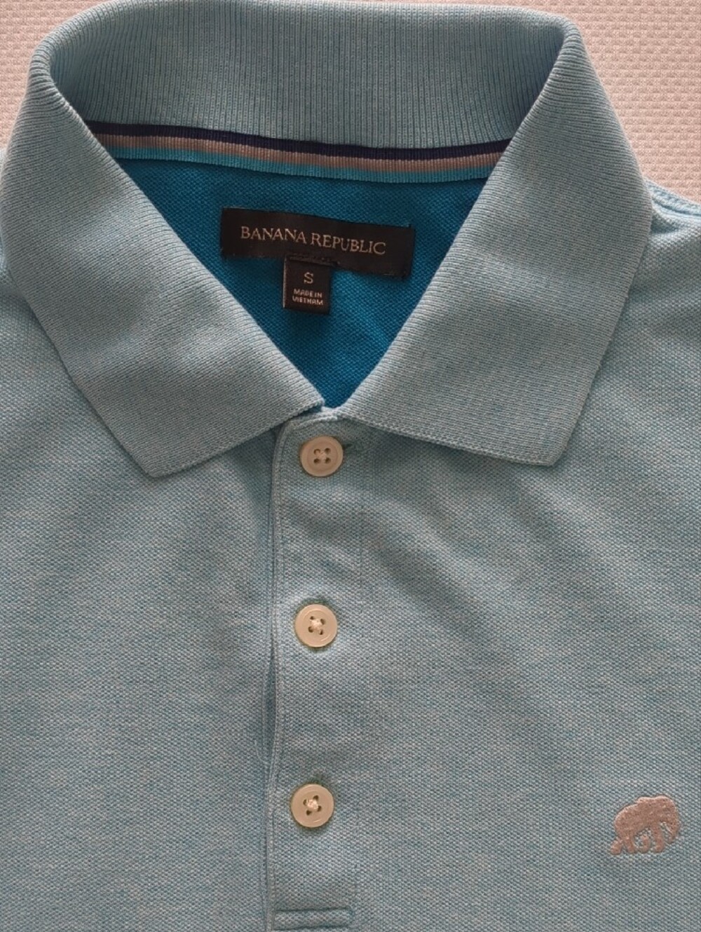 Men's Light Blue Banana Republic Polo Shirt - Picture 2 of 4